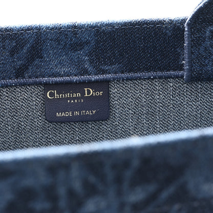 Christian Dior Denim Flowers Embroidered Medium Book Tote Blue 6 of 11