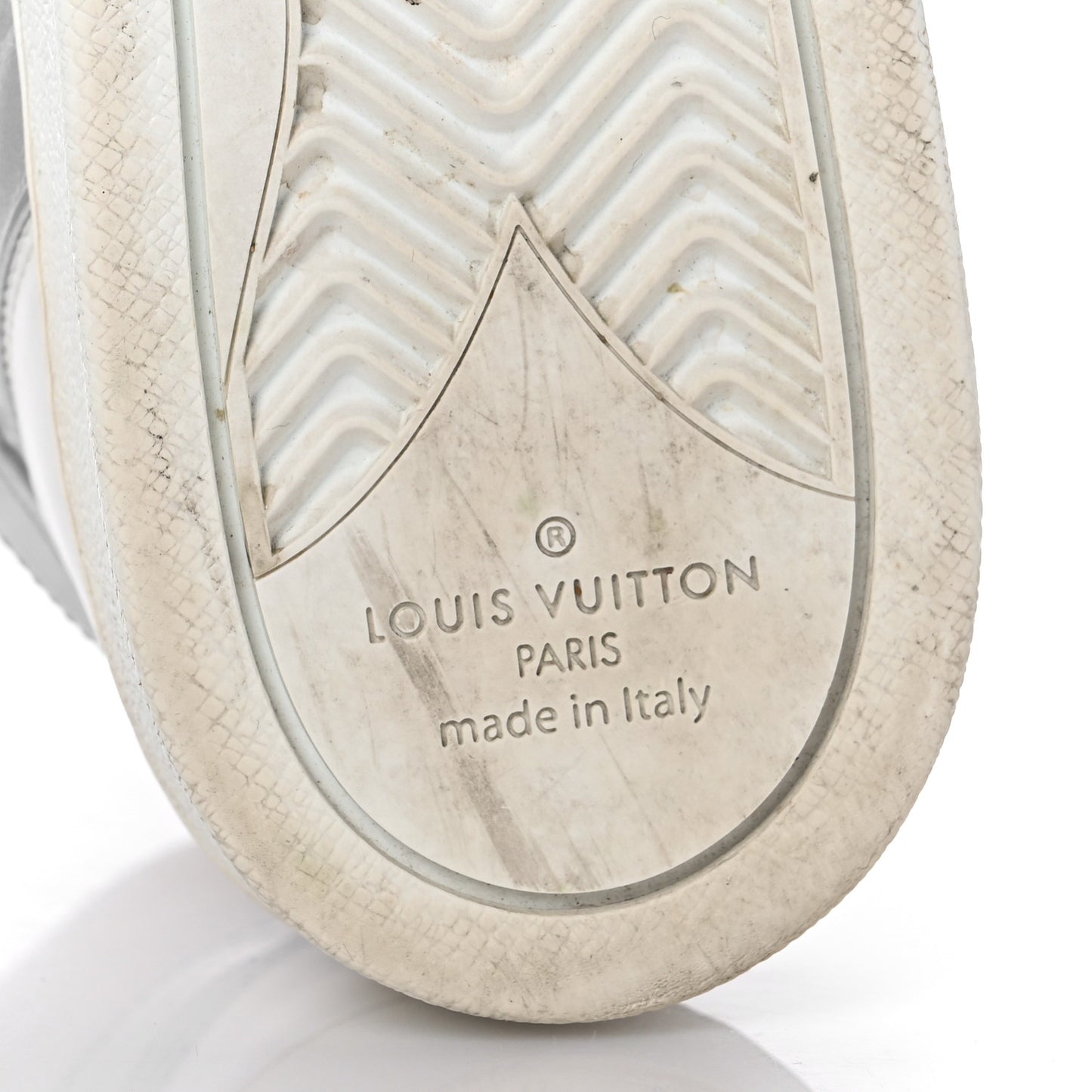 Metallic Calfskin Embossed Monogram Boombox Sneakers 38 White Silver