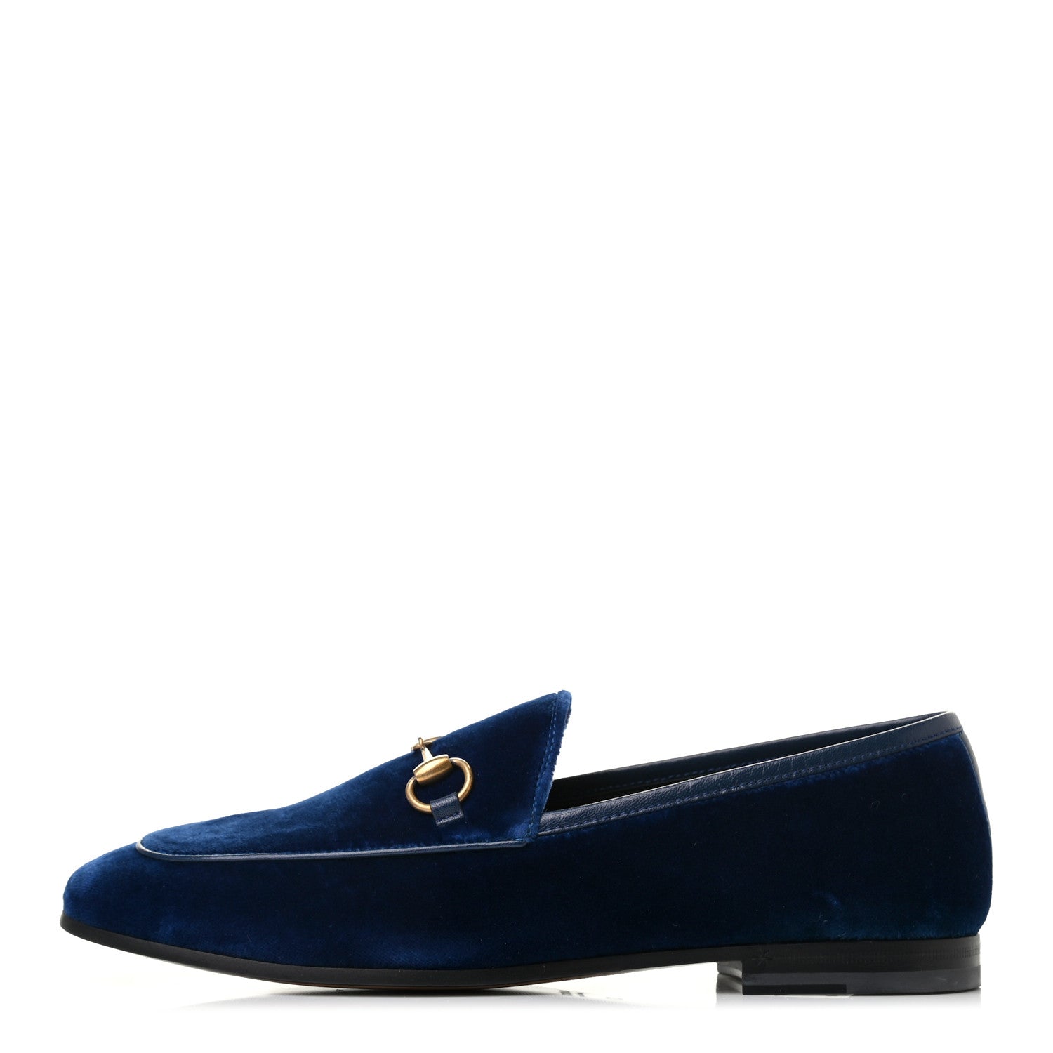 Gucci Velvet Horsebit Womens Jordaan Loafers 37 Blue Cobalt 1 of 8