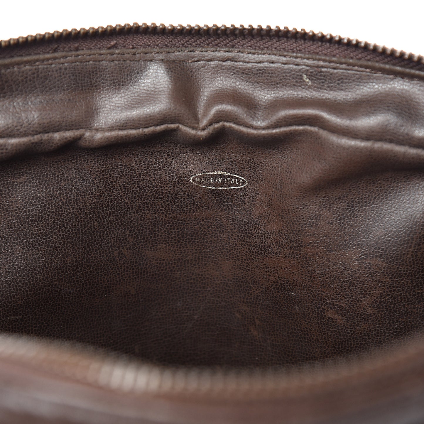 Lambskin Quilted Large Camera Case Brown