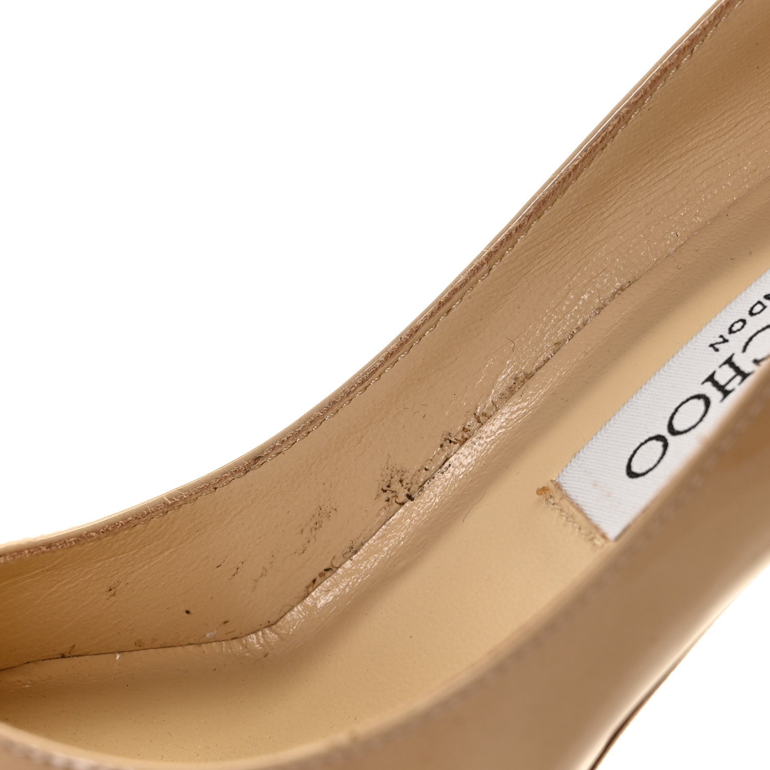 Jimmy Choo Patent Gilbert Round Toe Pumps 37 Nude 9 of 12