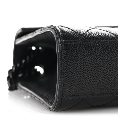 Saint Laurent Grain De Poudre Textured Mixed Matelasse Triquilt Medium Monogram Monochrome Satchel Black 9 of 10