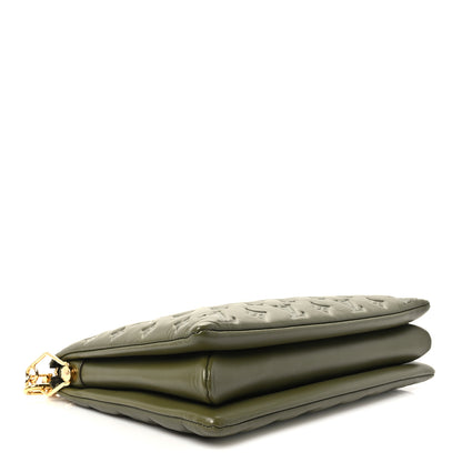 Louis Vuitton Lambskin Embossed Monogram Coussin MM Khaki 3 of 10