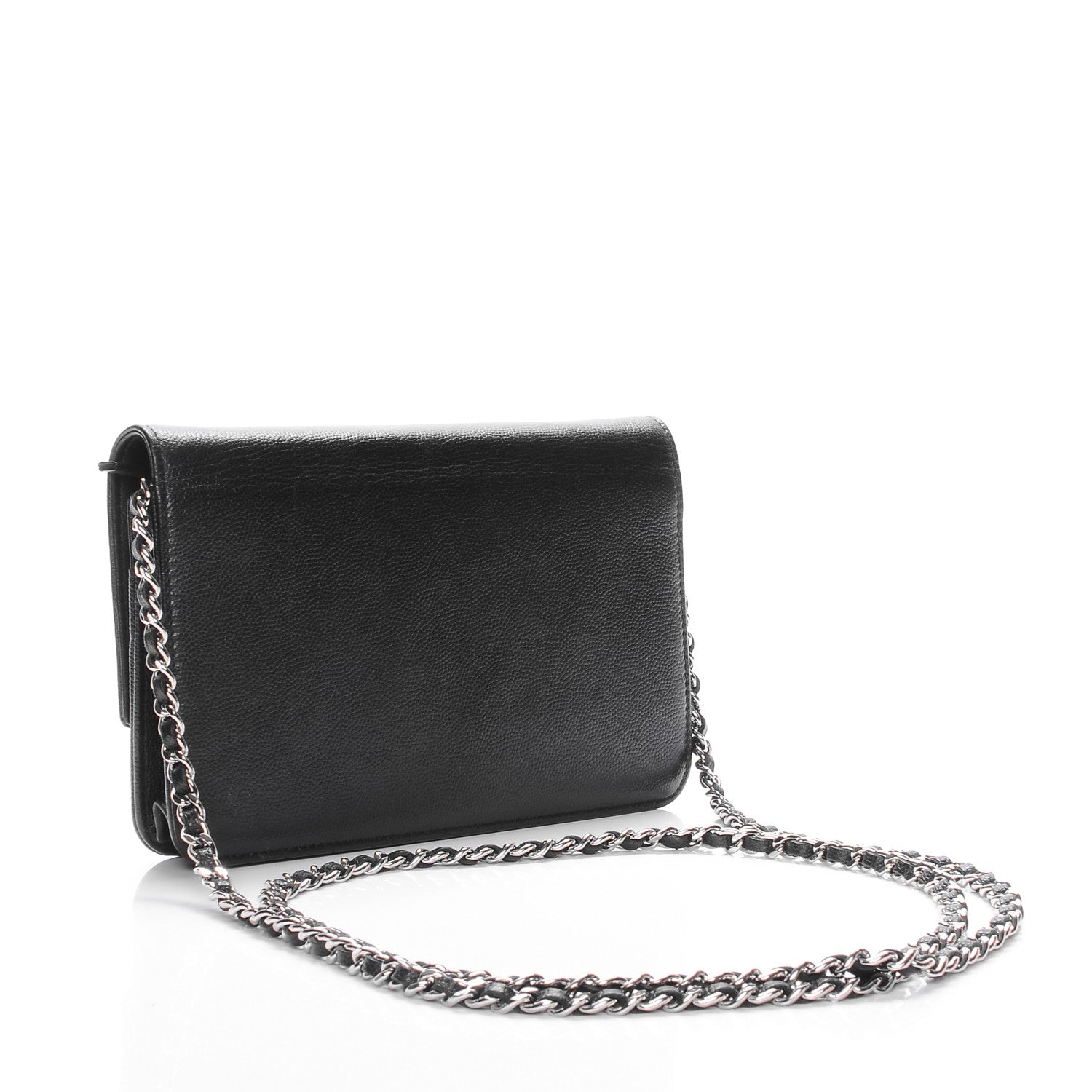 Chanel Caviar Sevruga Wallet On Chain WOC Black 3 of 8