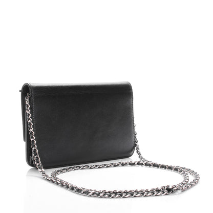 Chanel Caviar Sevruga Wallet On Chain WOC Black 3 of 8