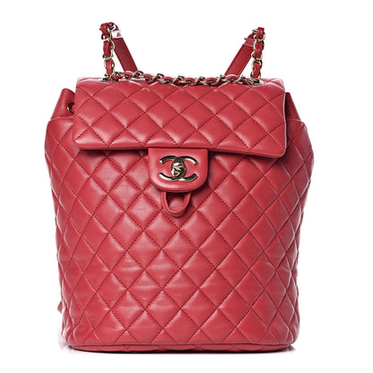 Chanel Lambskin Quilted Small Urban Spirit Backpack Dark Pink 1 of 7