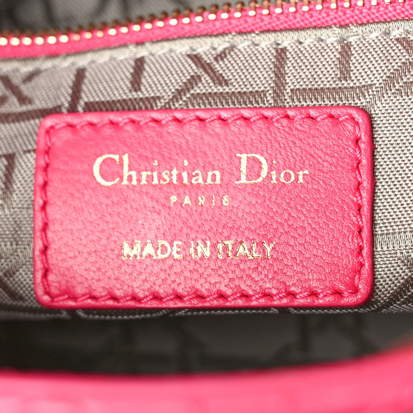 Lambskin Cannage Mini Lady Dior Fuchsia