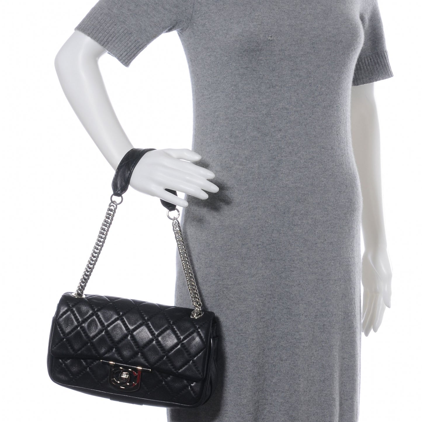Lambskin Icons Secret Label Medium Flap Black