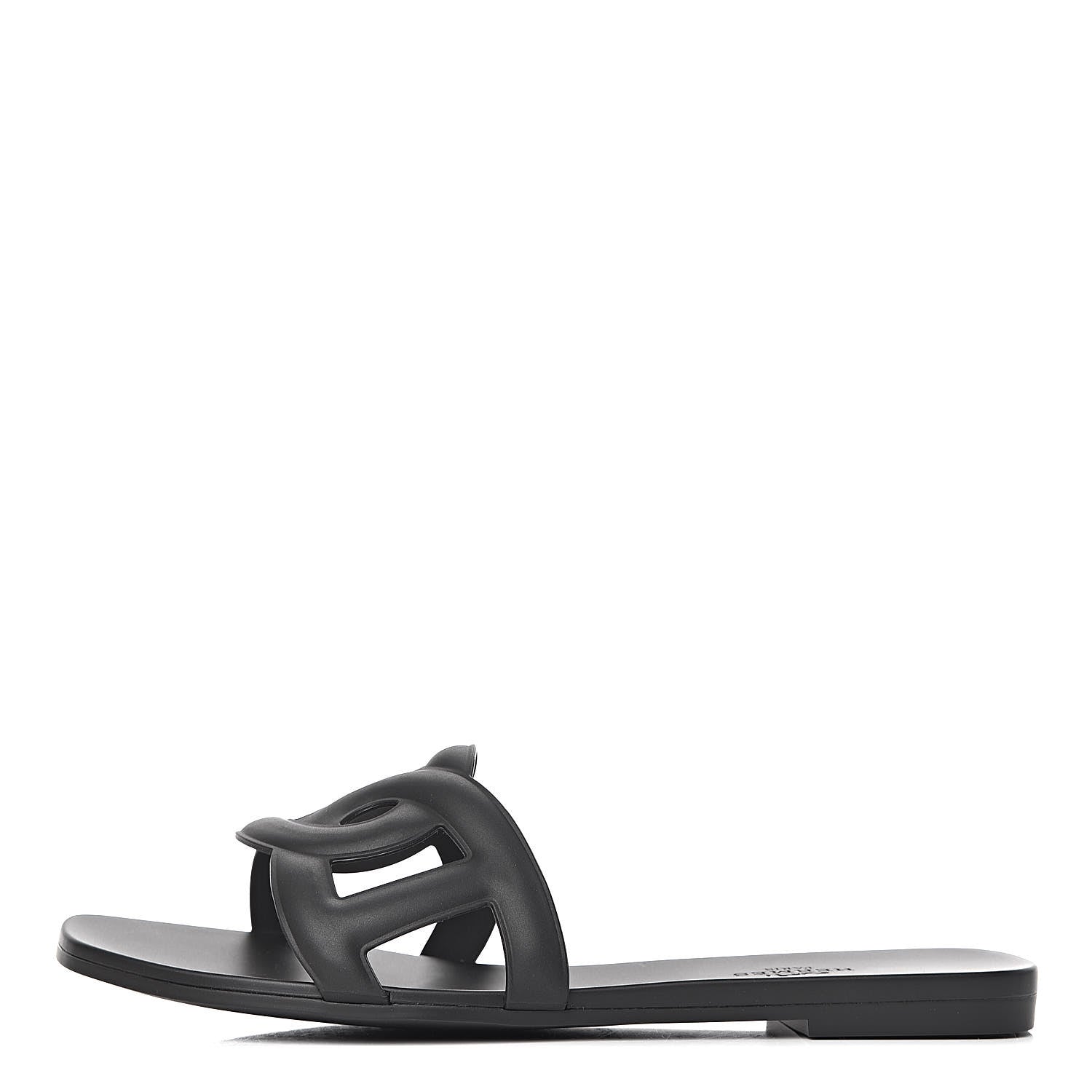 Hermes Rubber Aloha Sandals 37 Black 1 of 8