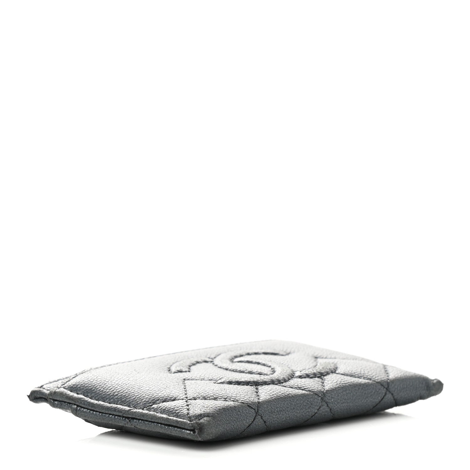 Chanel Metallic Caviar Quilted Maxi CC Card Holder Black 4 of 9