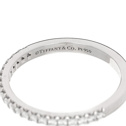 Tiffany Platinum Diamond .17ctw Soleste Half Eternity Band Ring 52 6 4 of 5