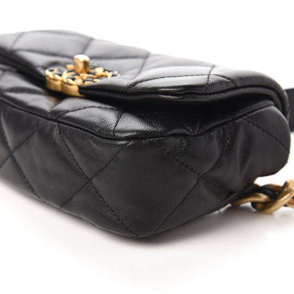 Chanel Goatskin Quilted Chanel 19 Waist Bag Black 7 of 11