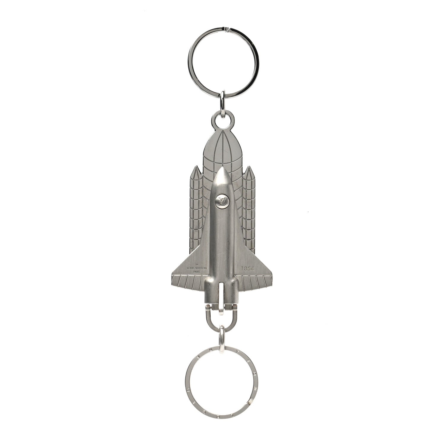 Louis Vuitton Brushed Palladium Valet Rocket Bag Charm Key Holder 1 of 3