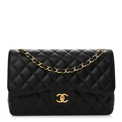 Chanel Caviar Quilted Jumbo Double Flap Black 1 of 14