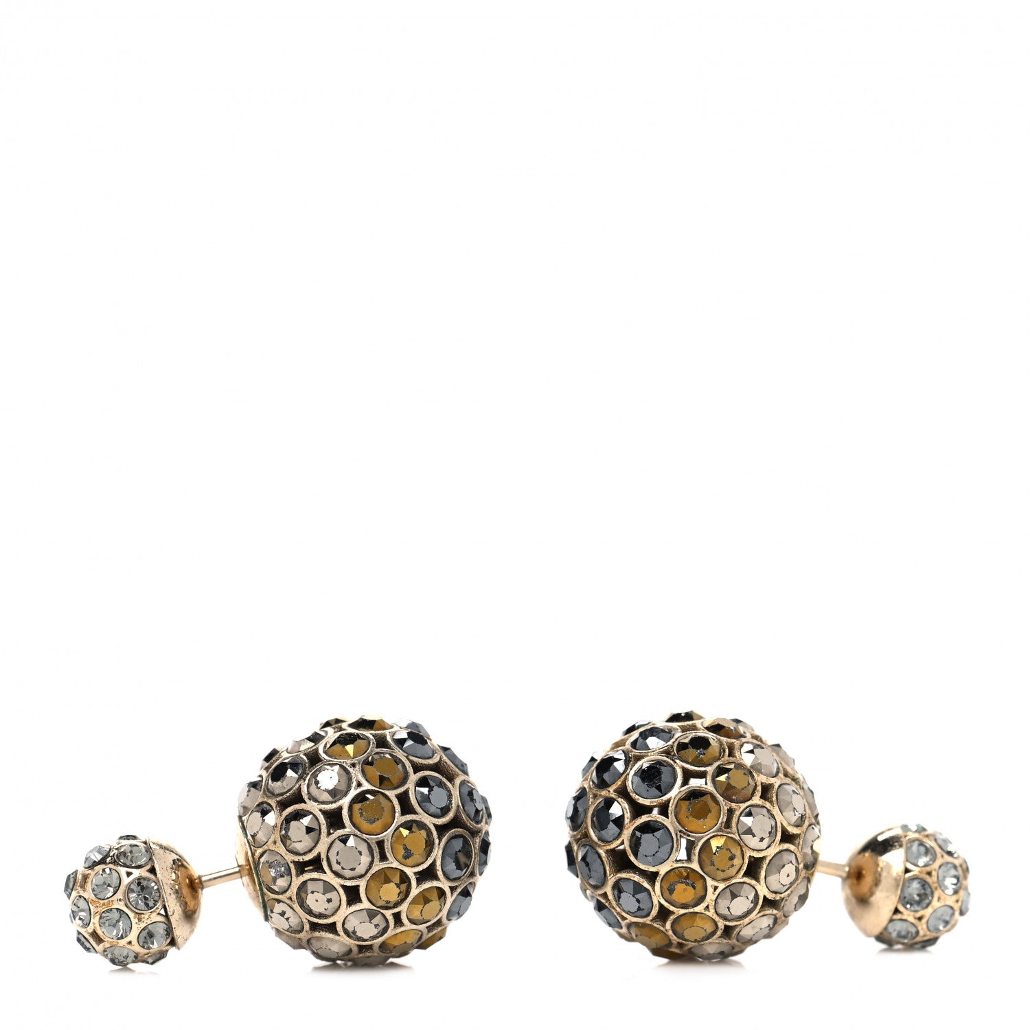 Christian Dior Crystal Mise En Dior Tribal Earrings Gold 4 of 4
