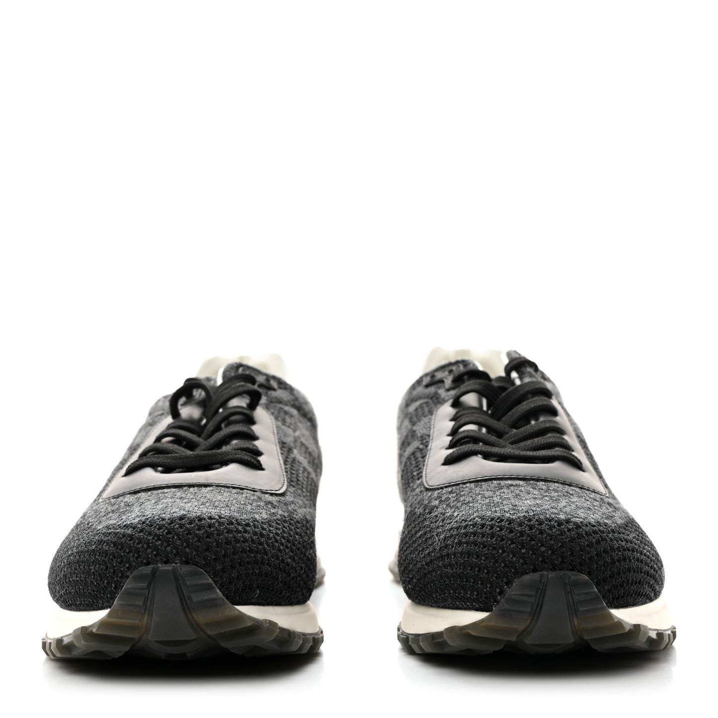 Calfskin Damier Run Away Sneakers 8 Graphite