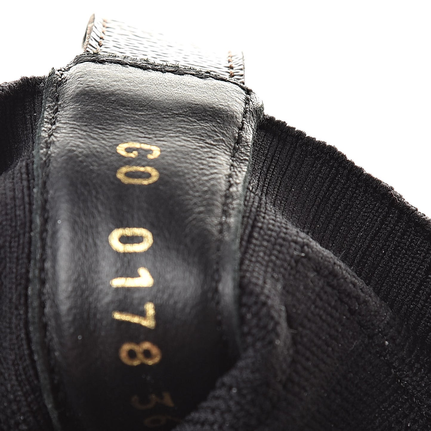 Stretch Fabric LV Black Heart Sock Sneaker 36.5 Black
