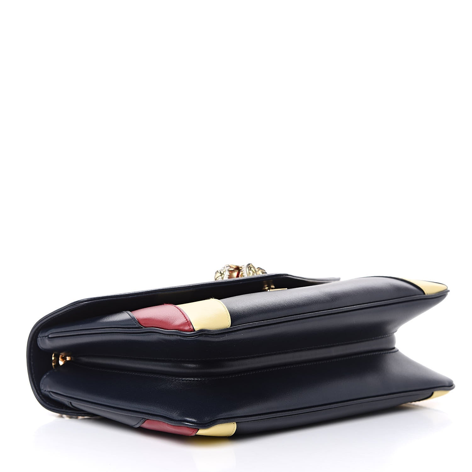 Gucci Vitello Palmellato Lux Crystal Medium Rajah Shoulder Bag Blue Romantic Cerise Butter Multicolor 4 of 10