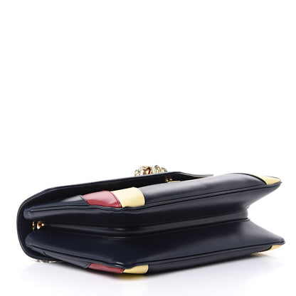 Gucci Vitello Palmellato Lux Crystal Medium Rajah Shoulder Bag Blue Romantic Cerise Butter Multicolor 4 of 10