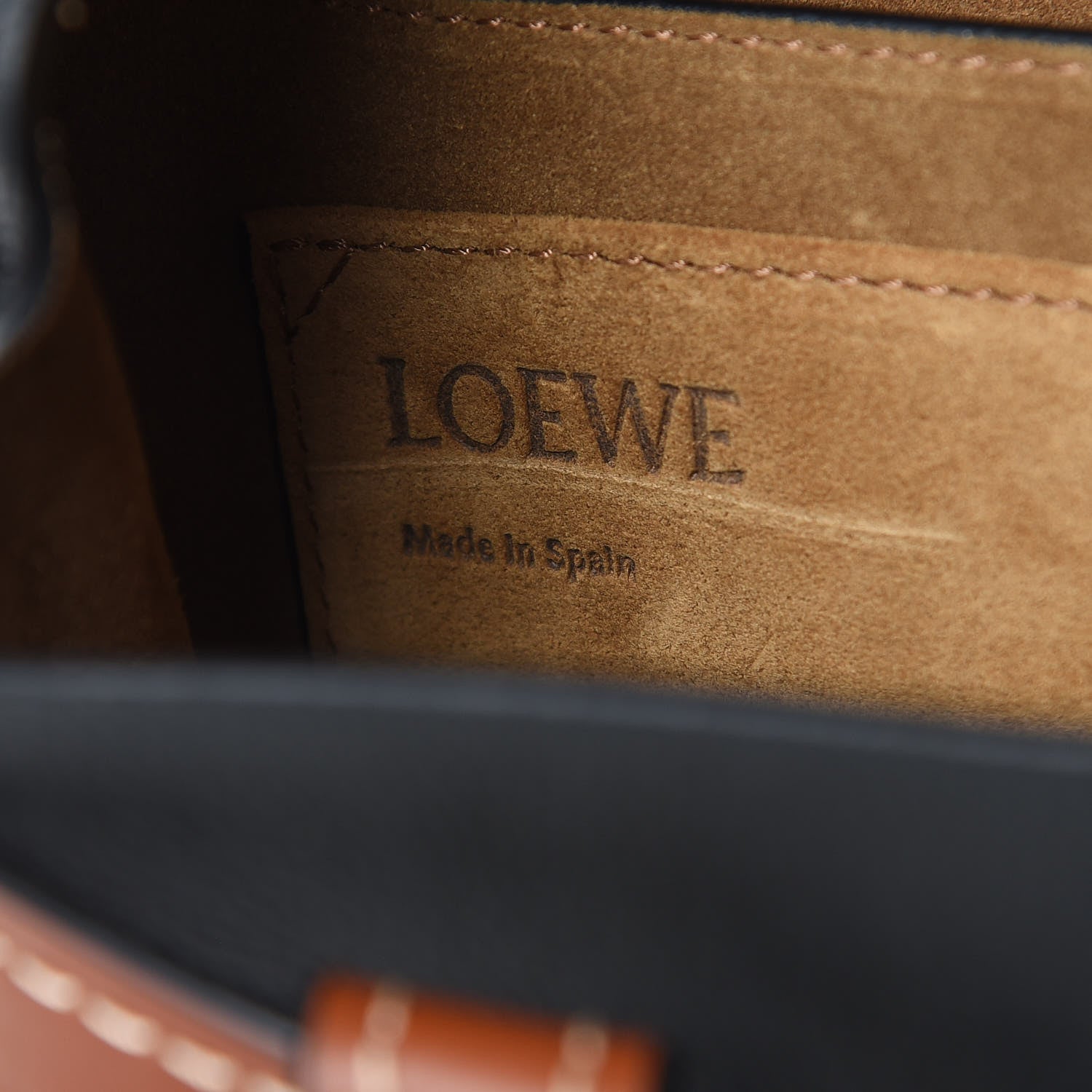 Loewe Grained Calfskin Small Gate Crossbody Bag Pecan Black 6 of 11