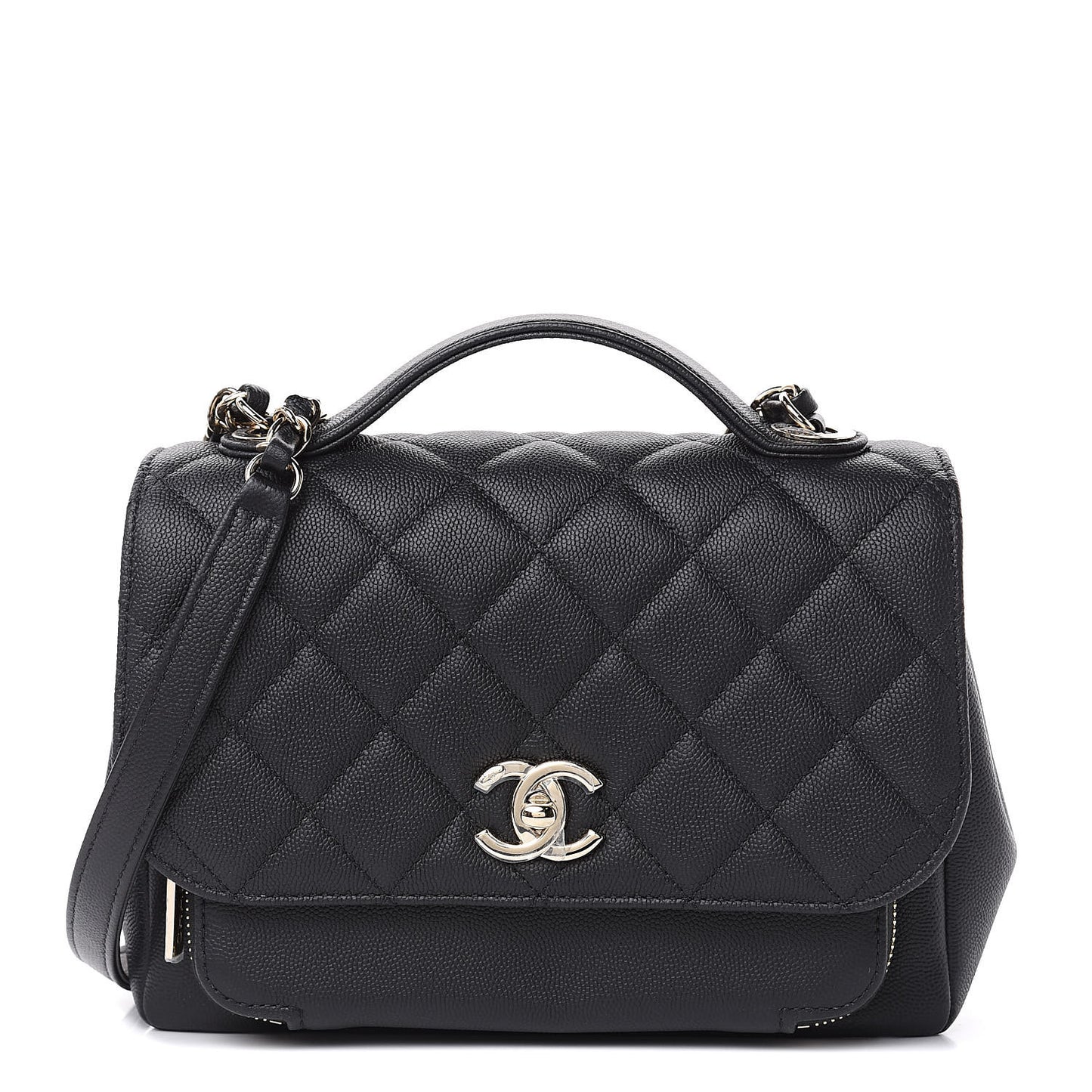 Caviar Quilted Medium Business Affinity Flap Black