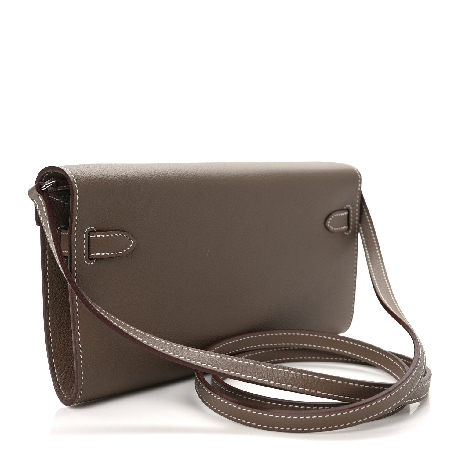 Hermes Evercolor Kelly Wallet To Go Etoupe 3 of 9