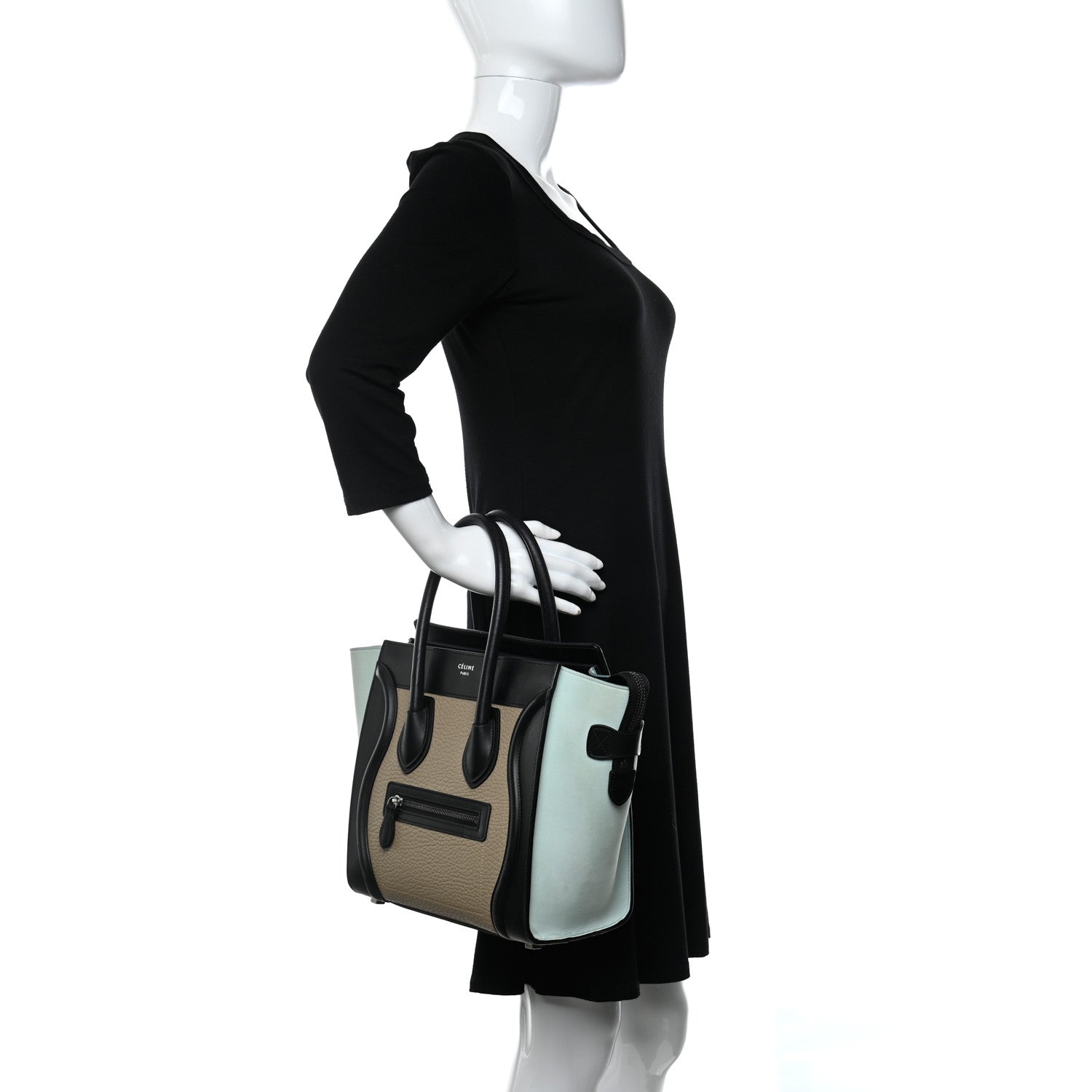 Celine Bullhide Calfskin Nubuck Micro Tri-Color Luggage Beige 2 of 16