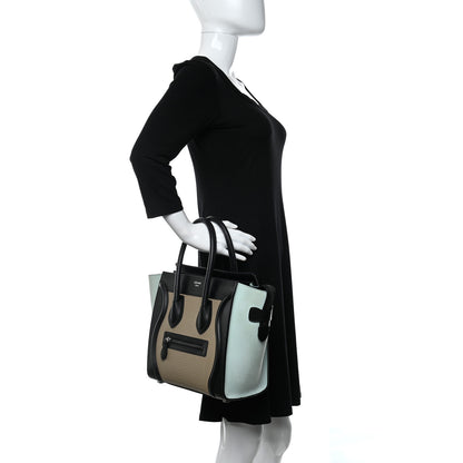 Celine Bullhide Calfskin Nubuck Micro Tri-Color Luggage Beige 2 of 16