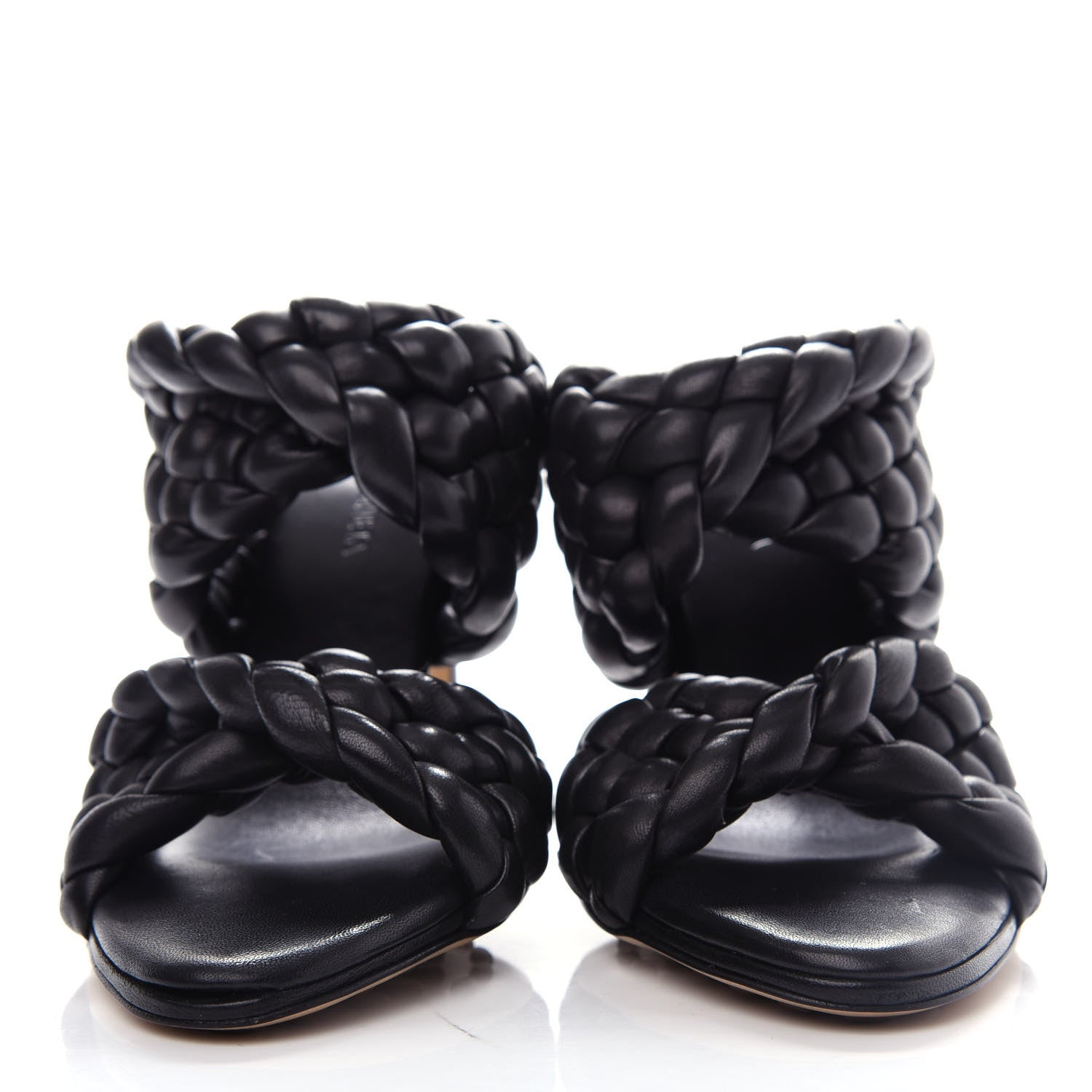 Bottega Veneta Nappa Twisted Padded Intrecciato Curve Slide Sandals 37 Black 5 of 10
