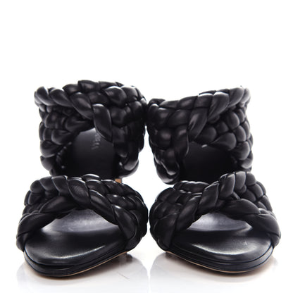 Bottega Veneta Nappa Twisted Padded Intrecciato Curve Slide Sandals 37 Black 5 of 10