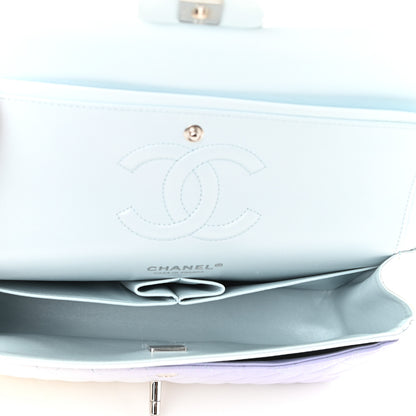 Chanel Perforated Lambskin Quilted Medium Double Flap Light Blue Light Purple White 5 of 10