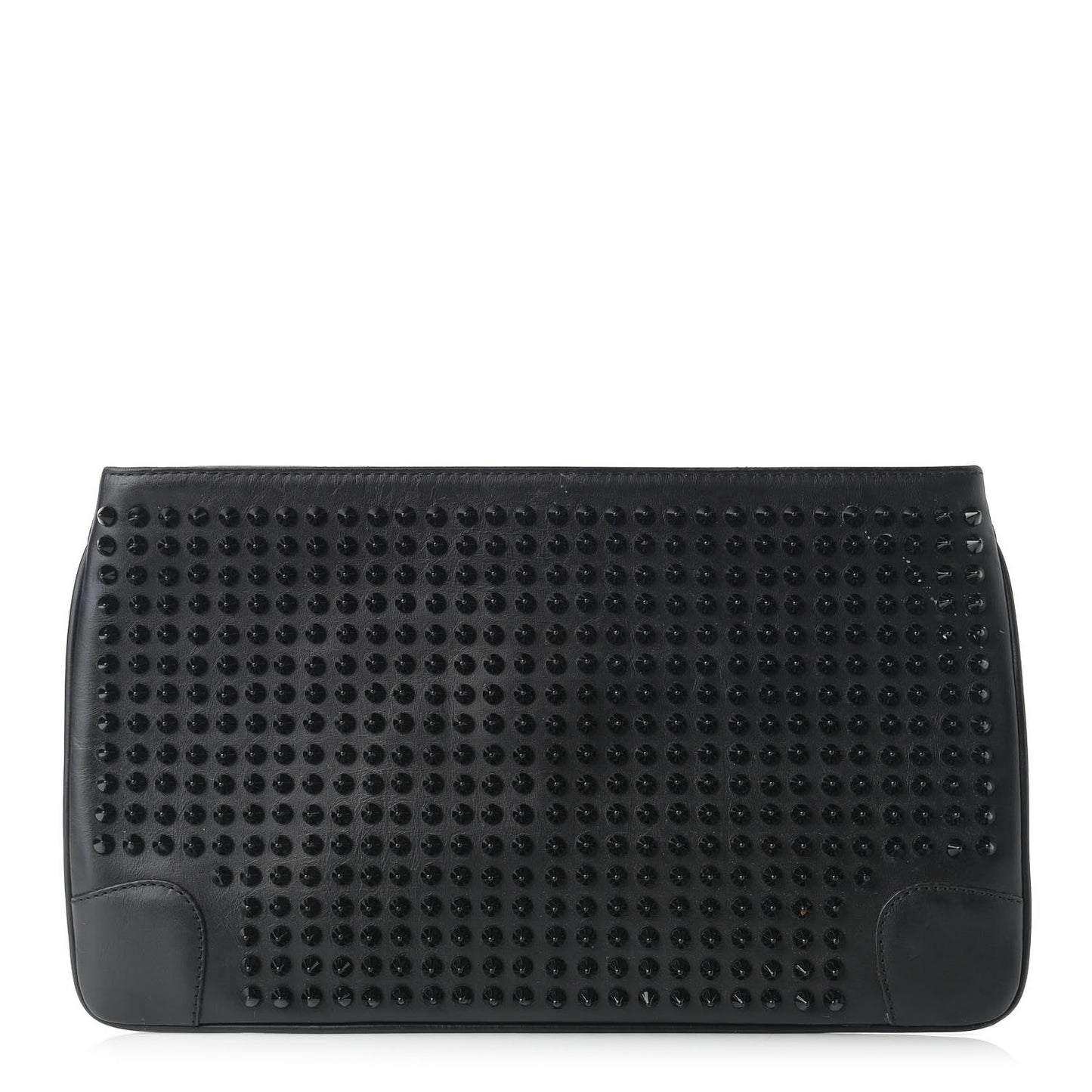 Calfskin Studded Clutch Black