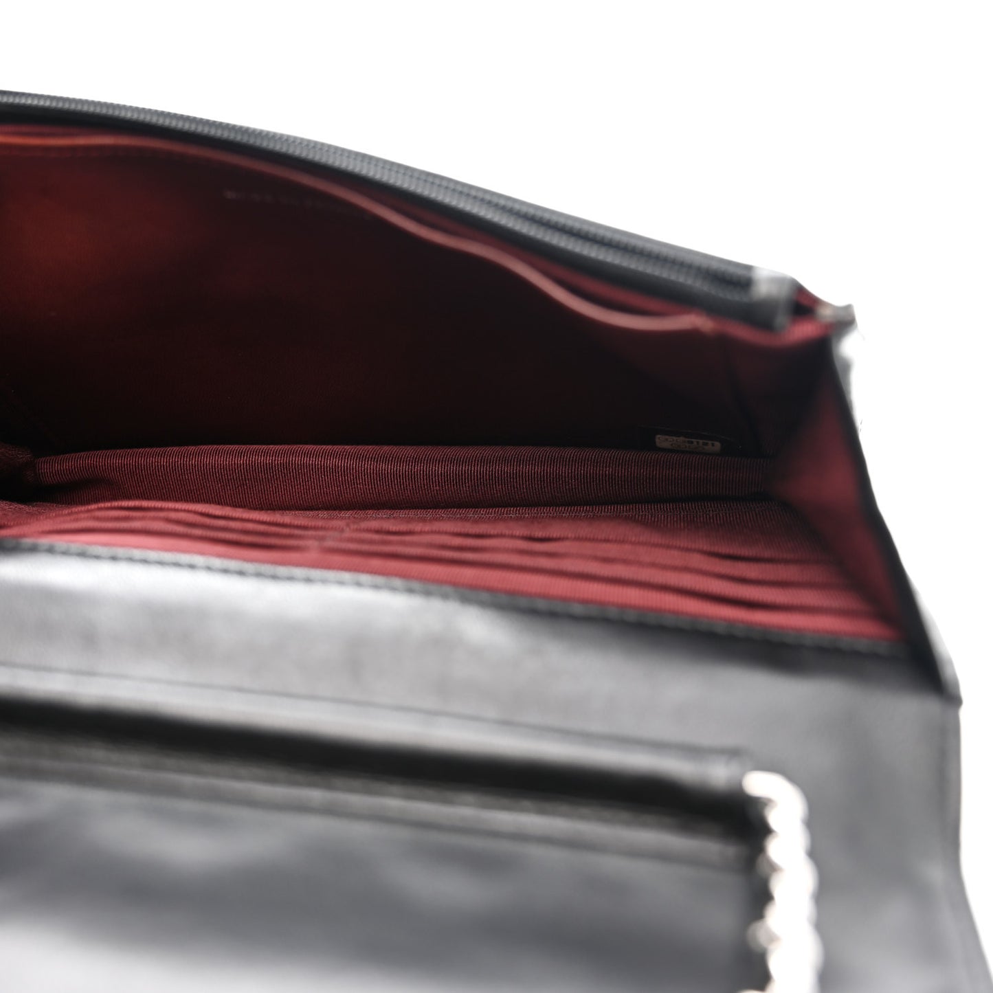 Lambskin Quilted Wallet On Chain WOC Black