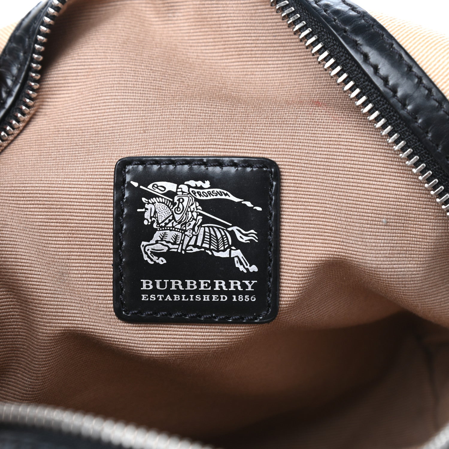 Burberry Patent Trim Nova Check Tote Black 6 of 11
