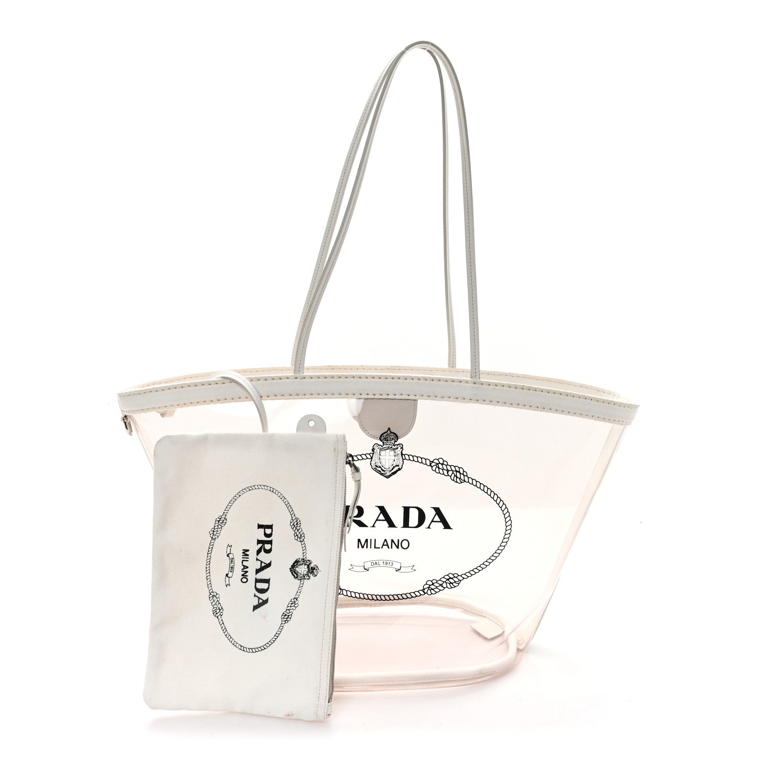 Prada PVC Canapa Tote White 2 of 13