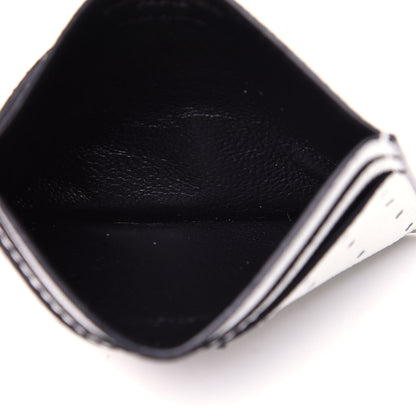 Saint Laurent Grain De Poudre Geo Print Monogram Credit Card Case White 5 of 9