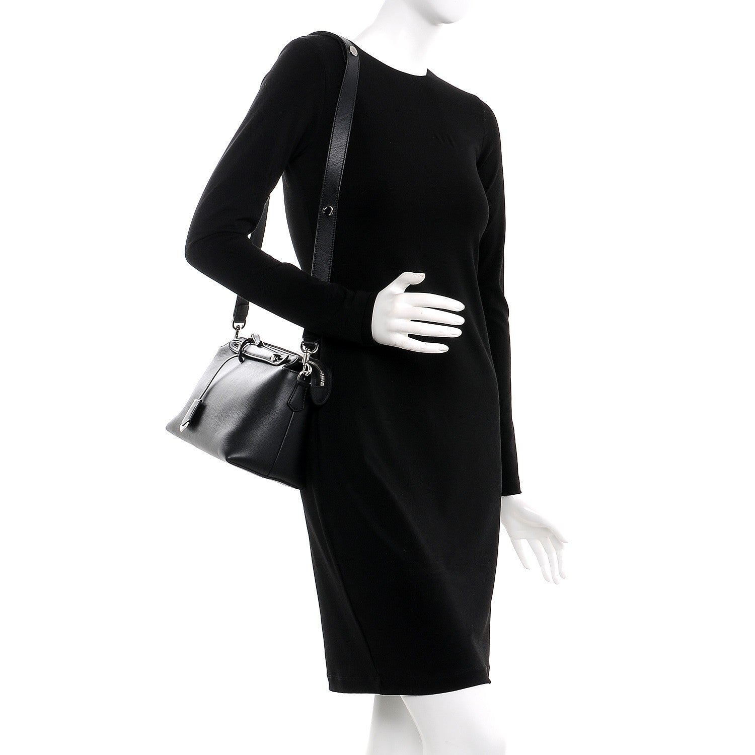 Fendi Vitello Dolce Medium By The Way Boston Bag Black 2 of 8