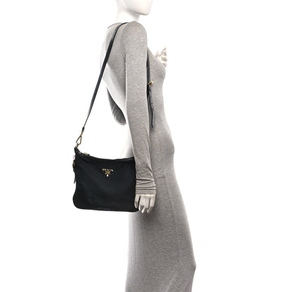 Prada Tessuto Nylon Saffiano Vela Crossbody Bag Black 2 of 9
