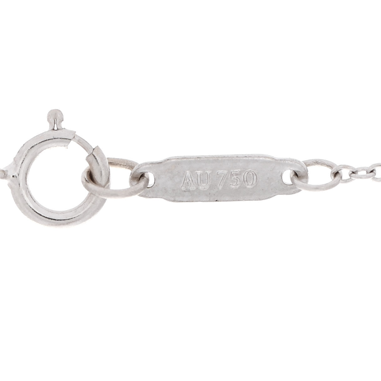 18K White Gold Diamond Knot Key Pendant Necklace