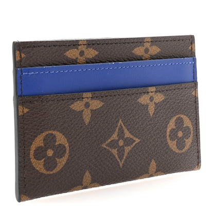Louis Vuitton Monogram Macassar Double Card Holder Indigo Blue 3 of 8