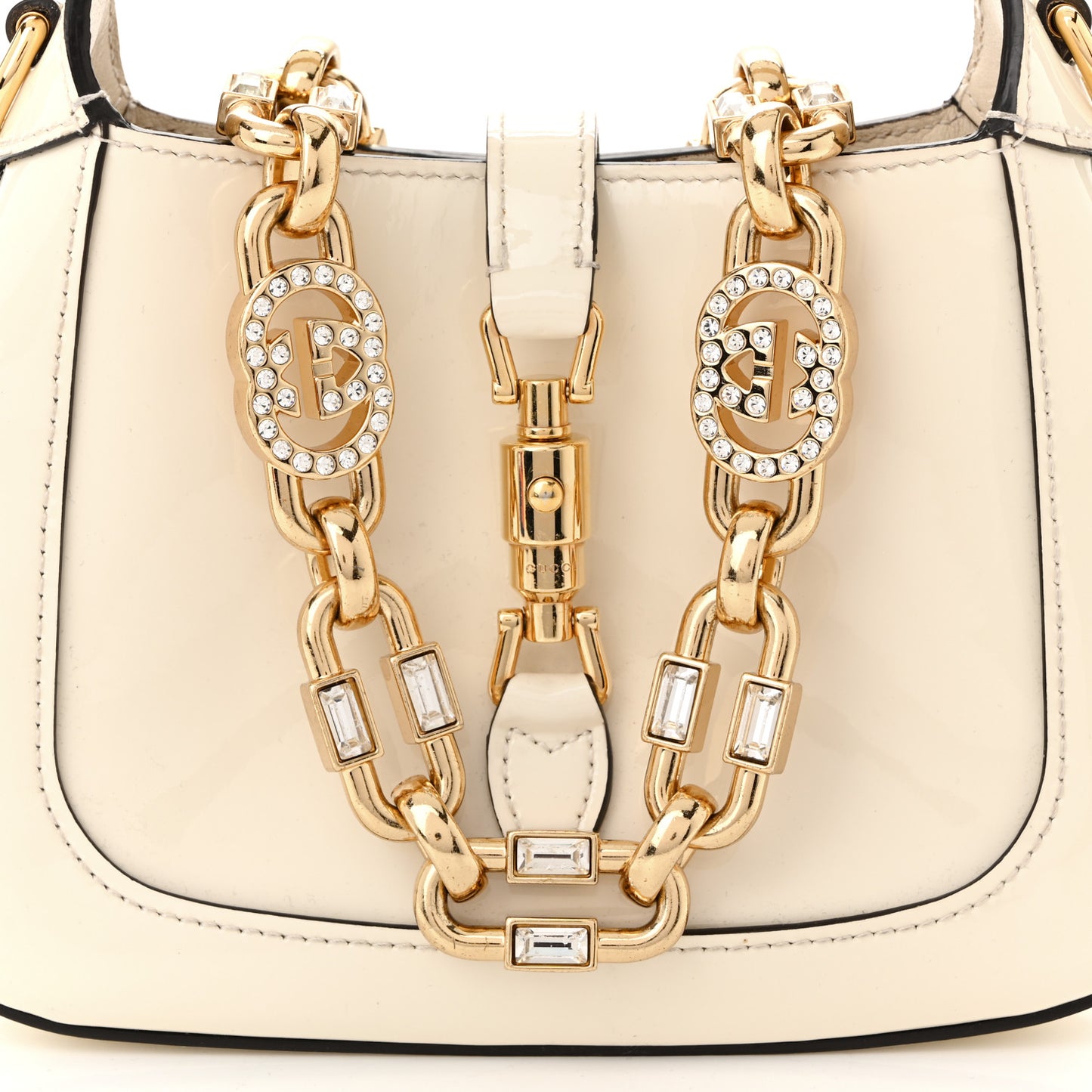 Patent Mini Jackie 1961 Crystal Hobo Mystic White