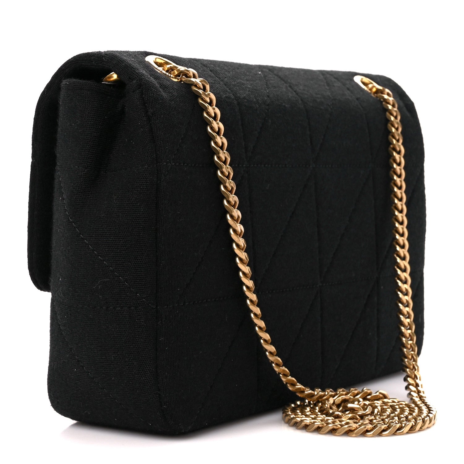 Saint Laurent Jersey Wool Patchwork Monogram Medium Jamie Black 3 of 10