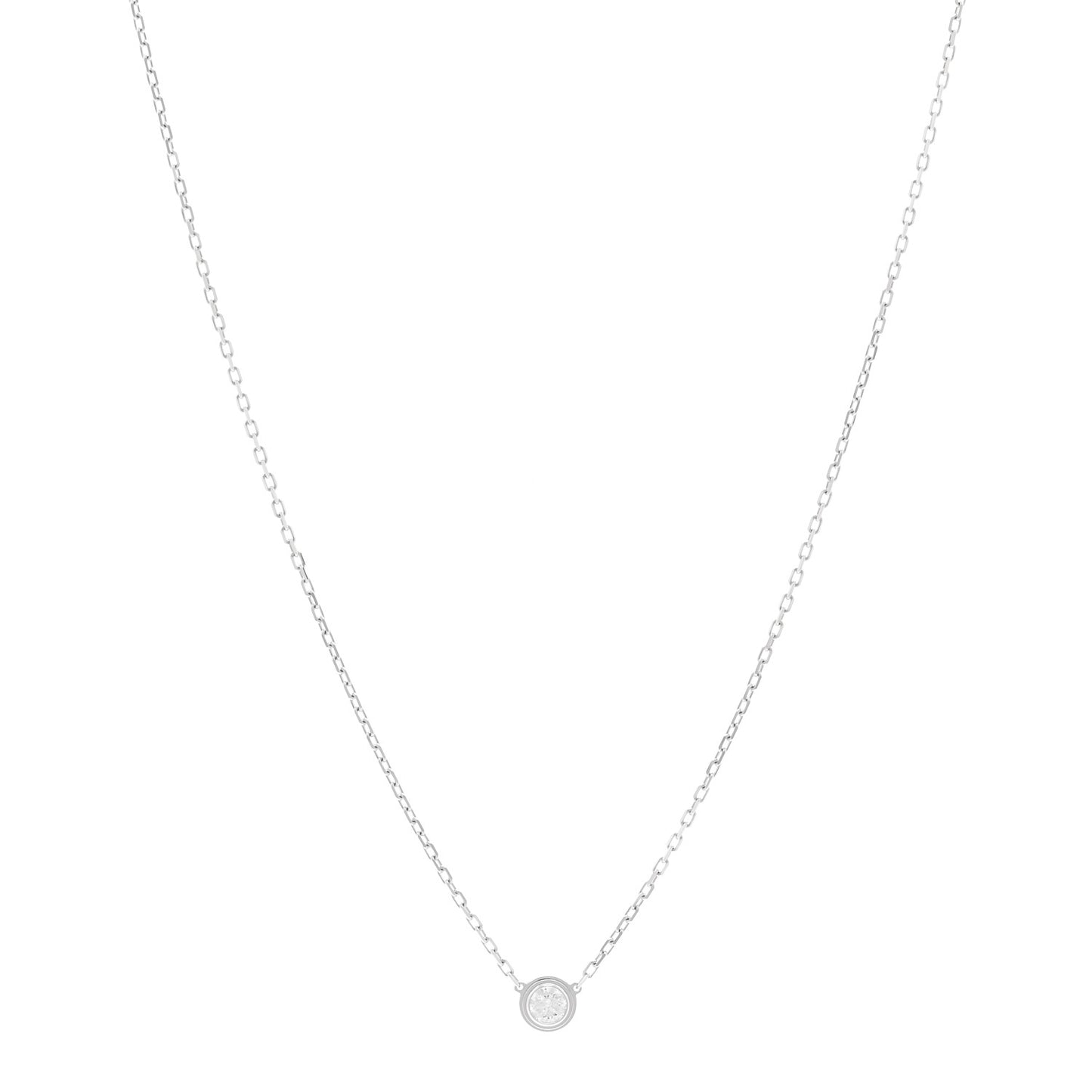 18K White Gold Diamond LM D'Amour Pendant Necklace