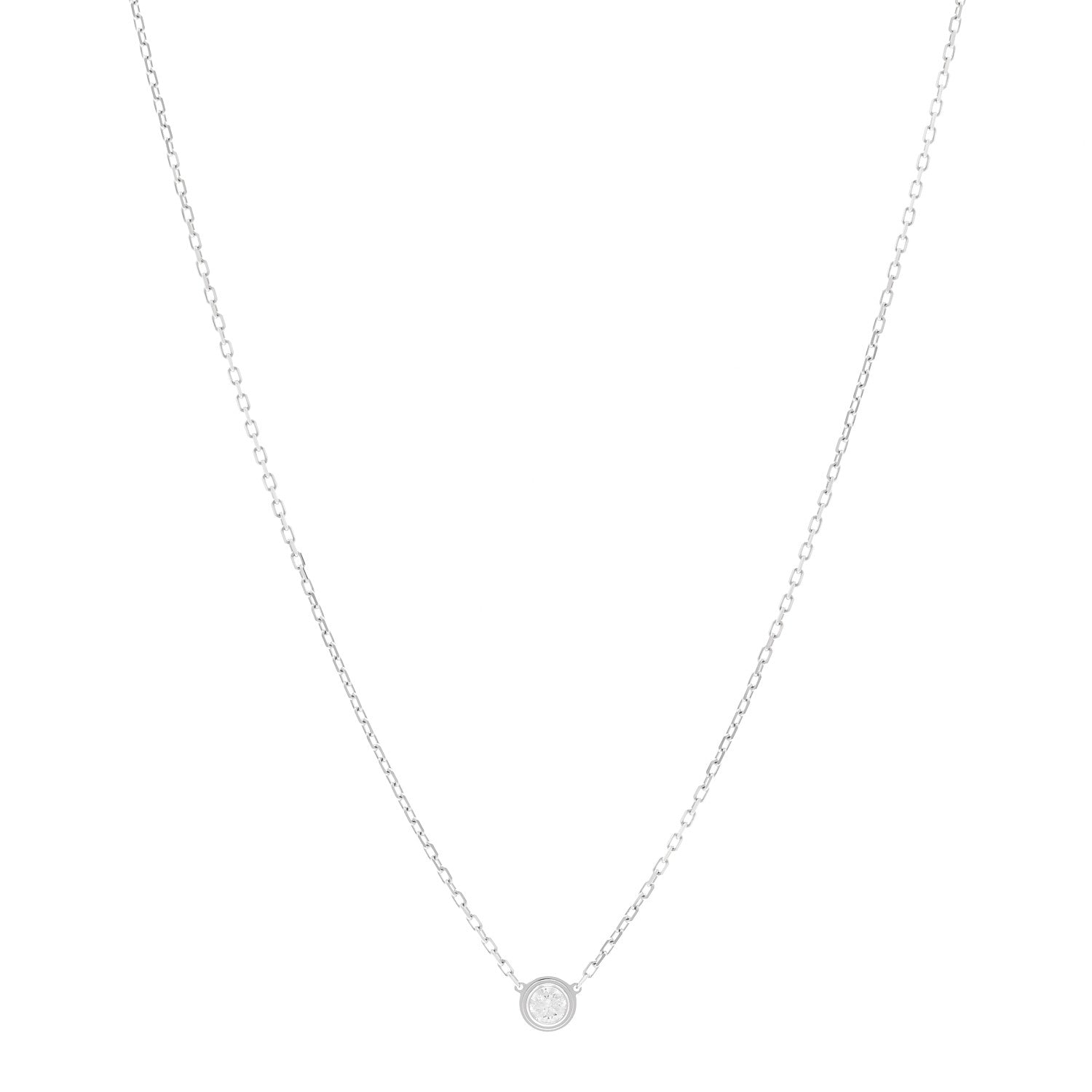 Cartier 18K White Gold Diamond LM D'Amour Pendant Necklace 1 of 5