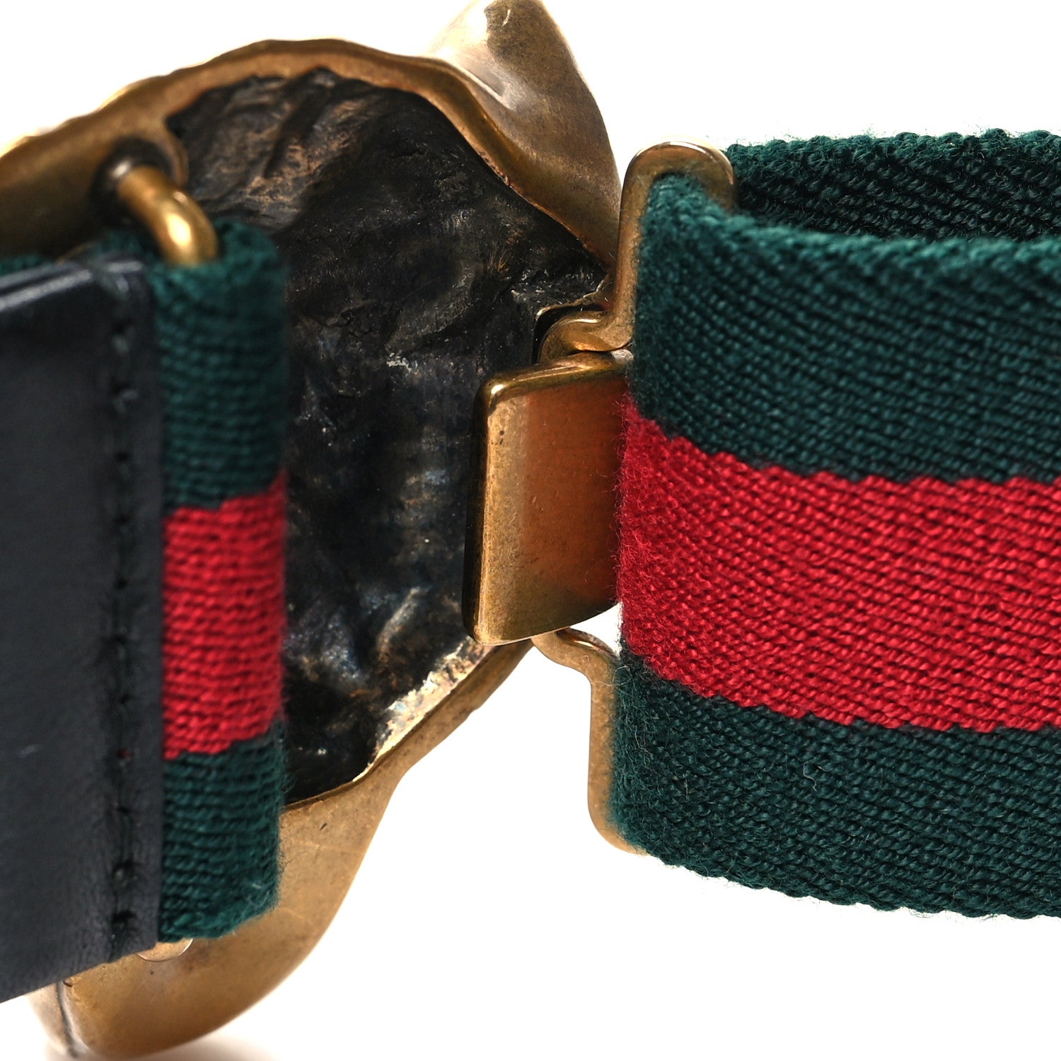 Gucci Canvas Web Wolf Belt 95 38 Green Red 4 of 4