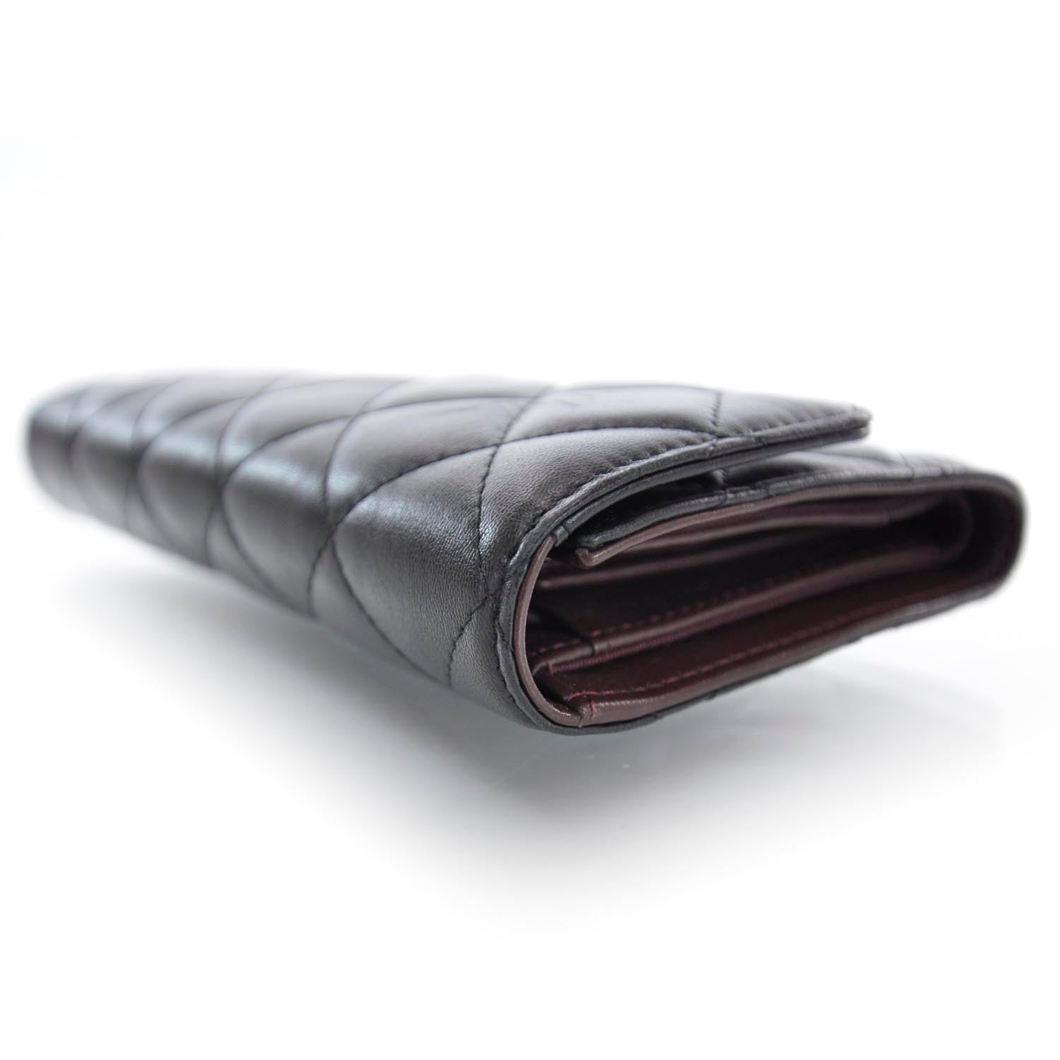 Chanel Lambskin Large Flap Wallet Black 3 of 9