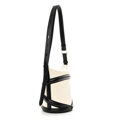 Alexander McQueen Calfskin The Curve Shoulder Bag White Black 3 of 11
