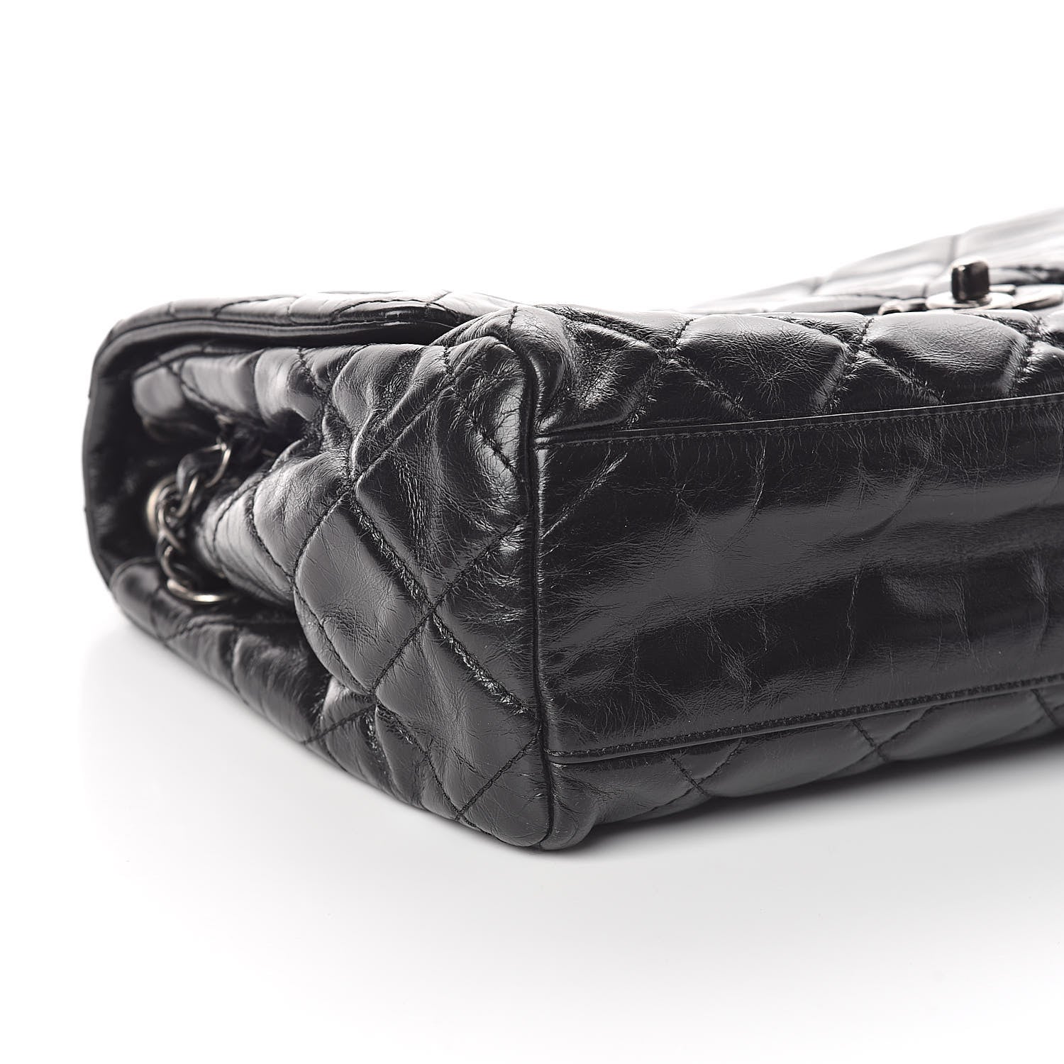 Chanel Glazed Calfskin Quilted Large Coco Soft Flap Black 9 of 10