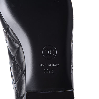 Chanel Aged Calfskin Quilted Cap Toe Ballerina Flats 35.5 Black 9 of 10