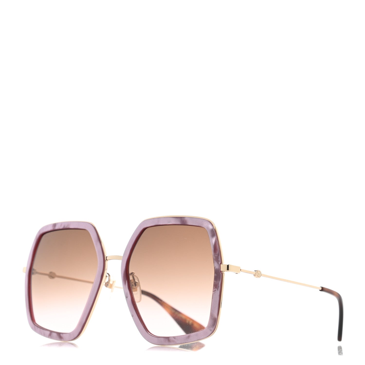 Gucci Acetate Oversize Square Frame GG0106S Sunglasses Purple 1 of 6